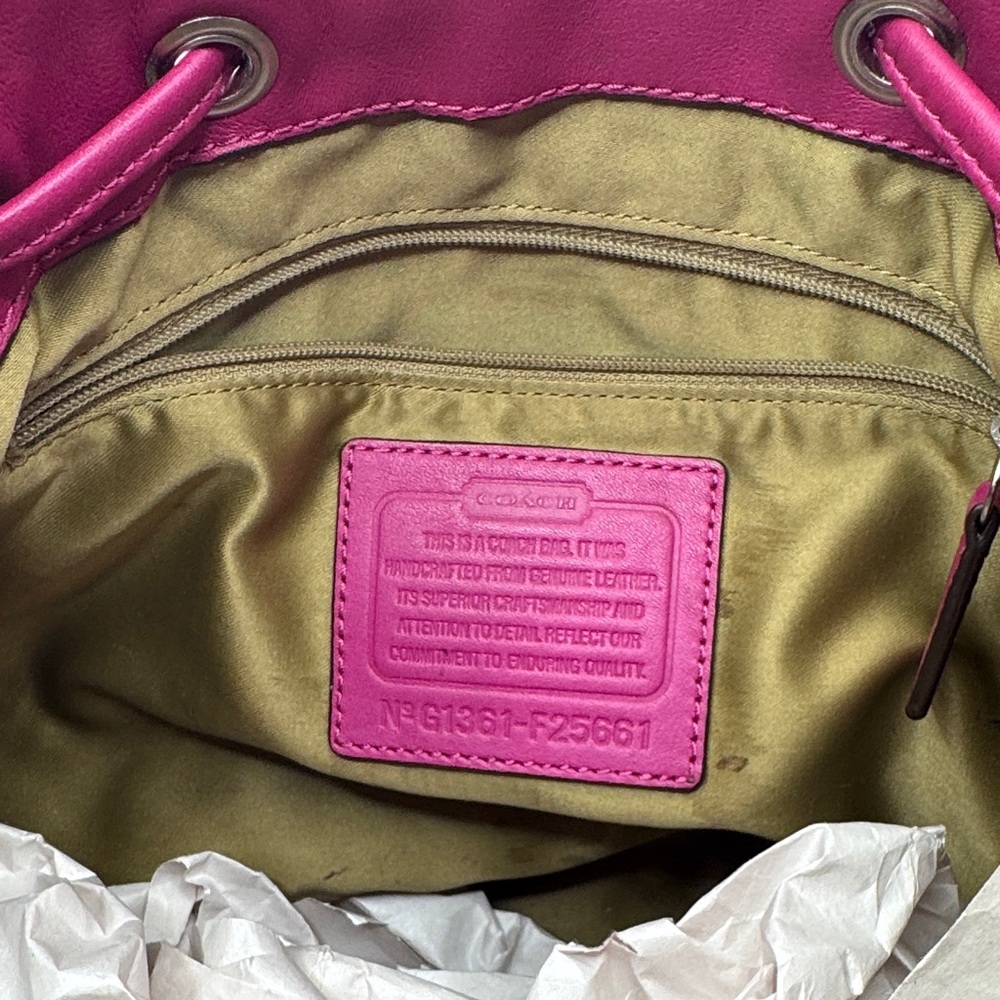 💖 Coach Large Fuchsia Bucket Bag – Double Hangtag & Handles! 💖 - Picture 6 of 13
